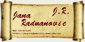 Jana Radmanović vizit kartica